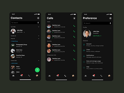 Whatsapp Redesign Concept Part II [Dark Mode]