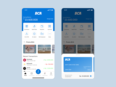 BCA Redesign Concept Part I app bank branding debut fintech minimal mobile redesign ui ux