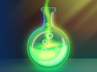 Glowing Green Potion board game art digital art fantasy game art illustration magic potion vector art wizard
