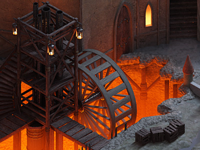 Core Mundi 3d 3d art 3d environment animation city dark fantasy gargoyle lighting maya medieval modeling town vray