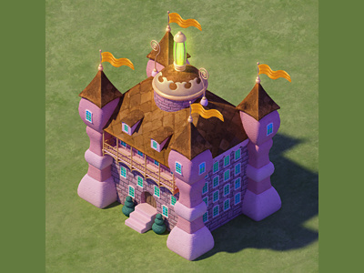 Flora Hero Building 3d alchemy apartments building castle crystals dome dormitory iphone game isometric magic medieval museum columns stained glass stone