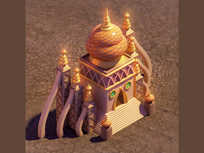 Taara Hero Building 3d 3d environment alchemy arab building castle desert dome iphone game isometric magic middle east steampunk tower