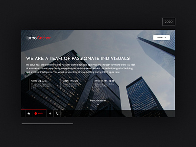 Website Design - Turbo Anchor black dark app dark mode dark ui design flat minimal website