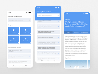 FAQ Page Design Mobile View app categories design faq flat frequently asked questions minimal mobile monochrome responsive search feature ui ux