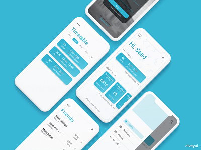 UI Design - Timetable Notifier app design flat minimal mobile ui ux