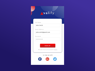DailyUI Sign Up Screen 001 001 dailyui dailyui 001 dailyui001 dailyuichallenge sign up signup ui uidesign userinterface