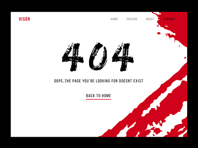 DailyUI Day 008 error/404 page 404 404 page black daily ui dailyui dailyui 008 error error page error screen red red and black red and white web 404 white