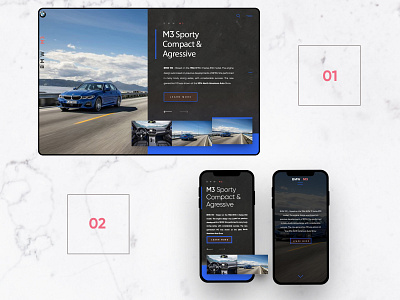 Home page design | BMW M3 car design home page design ui web