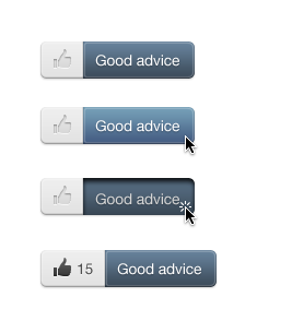 advice app badge blue button counter like ui vote web