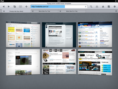 ipad safari+icab browser icab ipad mockup safari tabs top sites