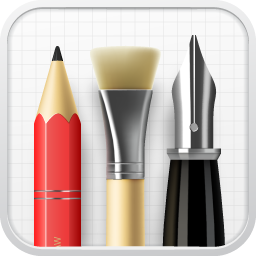 Idraw brush grid icon idraw ios pen pencil red vector