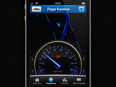 speedometer tab, night mode app car dark dashboard glow indicator iphone map meter mode odometer speed