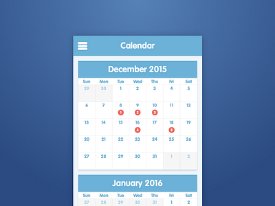 Calendar app calendar concept design ios simple ui