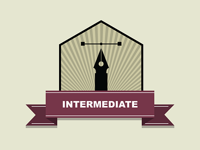 Intermediate award badge class design illustrator vector