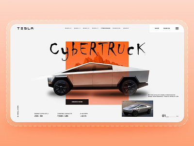 Tesla Cybertruck Landing Page - Web UI