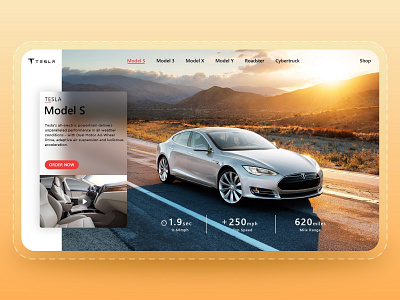 Tesla Model S Landing Page - Web UI