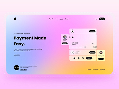 Apple Pay Landing Page - Web UI 3d animation apple banking branding checkout credit design designers graphic design illustration ios iphone logo motion graphics payment typography ui ux vector