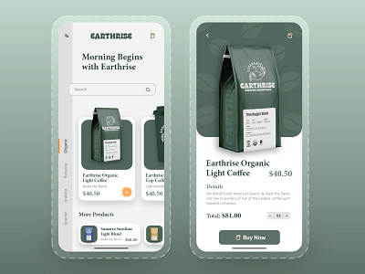 Earthrise Coffee - App UI 3d animation behance branding coffee crypto cuberto dashboard design designers dribbble graphic design illustration logo motion graphics nft typography ui ux vector