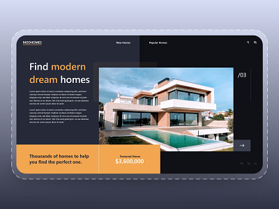 MODHOMES Landing Page - Web UI 3d animation branding design dribbble graphic design home illustration logo motion graphics property rent rental search typography ui ux vector webdesign websitedesign