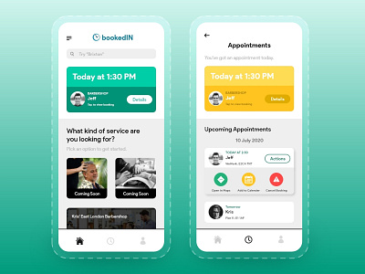 bookedIN - App UI