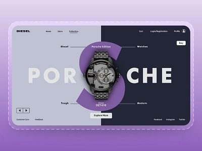 DIESEL Watch Landing Page - Web UI 3d animation apple watch branding design fossil graphic design illustration inspiration landing page logo motion graphics shop typography ui ux vector watch watches watchos