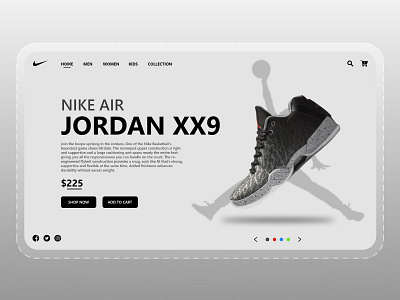 Nike Air Jordan Landing Page - Web UI 3d animation branding design graphic design illustration inspiration landing page logo motion graphics nft nike shoes shop typography ui ux vector webdesign website