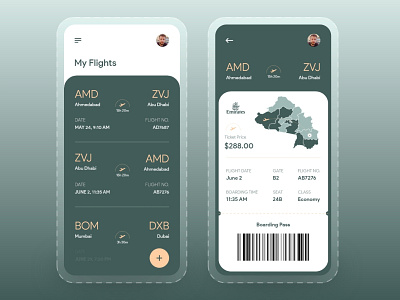 Emirates Flights - App UI