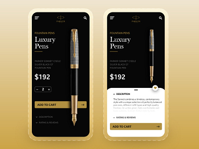 Parker Pen - App UI