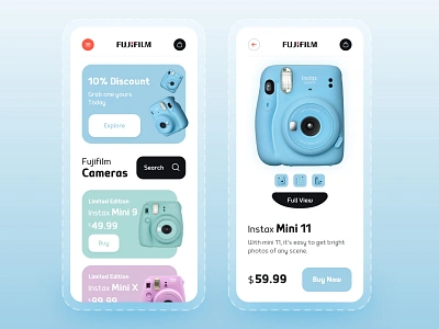 Fujifilm Instax - App UI 3d animation app app ui branding design dribbble graphic design illustration inspiration ios logo mobile motion graphics typography ui ux vector