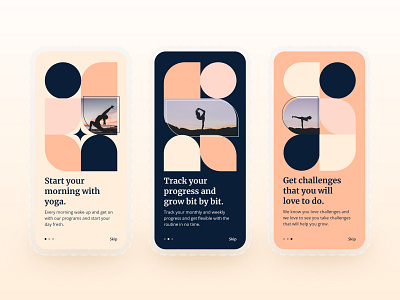 Yoga - App Onboarding 3d animation app branding design fitness graphic design illustration inspiration logo motion graphics onboarding product design typography ui ux vector web design yoga