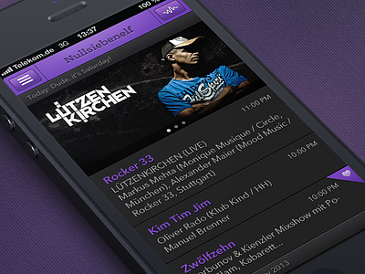 Nullsiebenelf iPhone App Concept 0711 app dark icon interface ios iphone nullsiebenelf purple ui