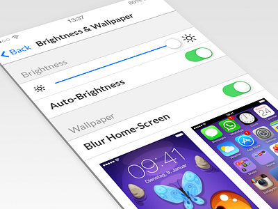 iOS 7 Settings Refined app background blur home screen ios ios7 iphone lock screen refined settings ui wallpaper