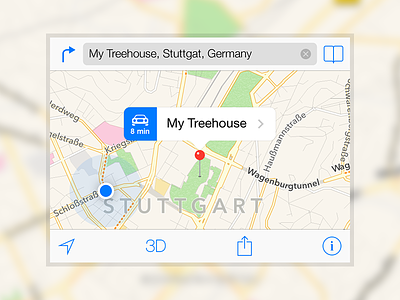 iOS 7 Maps Template [PSD] app download free icon interface ios7 iphone maps psd template ui vector