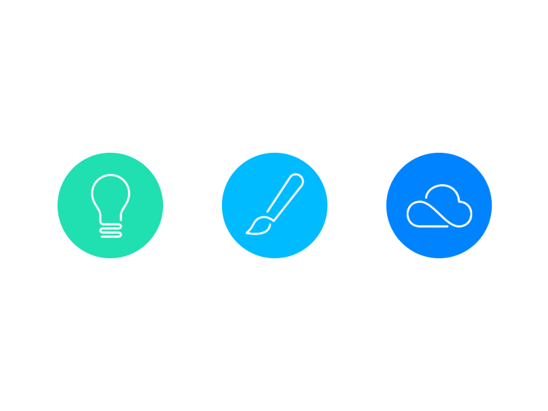 Lineicons blue brush bulb cloud icons infinite light lineicons one line pastel simple website