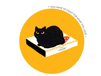 The one with cat on pizza. design graphic design illustration illustration art illustrations visual art visual design