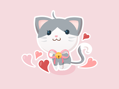 kitty stickers cartoon ui