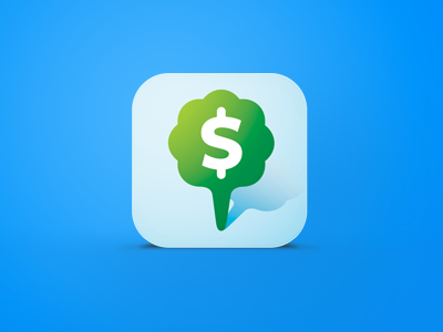 Rewards App Icon $ app icon cash dollars money pin rewards savings tree