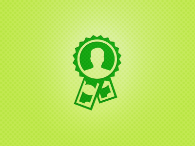 Financial Recognition Icon badge icon money person recognition reward ribbon seal