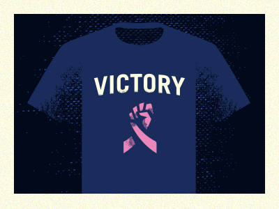 D vs C: Victory campaign cancer cause design vs. cancer pink ribbon shirt tee