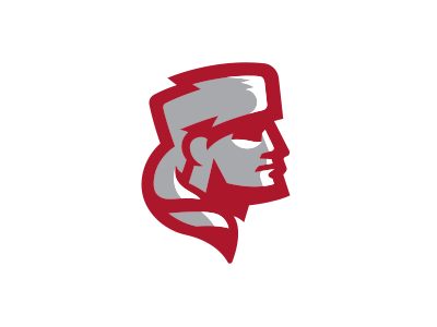 Pioneer head logo pioneer profile red sports