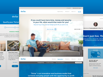 Thrive Website Development blue branding development energy home re brand site smart home thrive webpages website