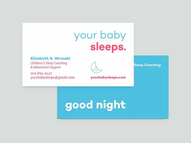 YBS Business Card Concept exploration colors icons your baby sleeps business cards sleep baby