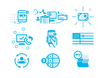 WIP Business Icons blue business family icons monochromatic