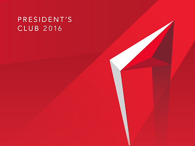 Pres. Club award club display graphics event branding president red trophy