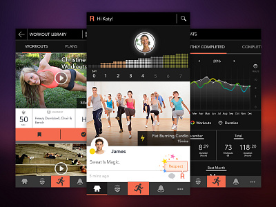 Workout Mobile App app black mobile workout