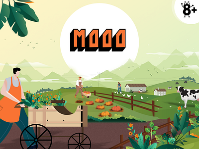 Moo game packaging branding farm game game art game design illustraion packaging product design vectors