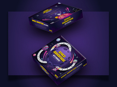 space game packaging advertising box packaging branding colourfull game design graphic design illustration packaging product design vectors
