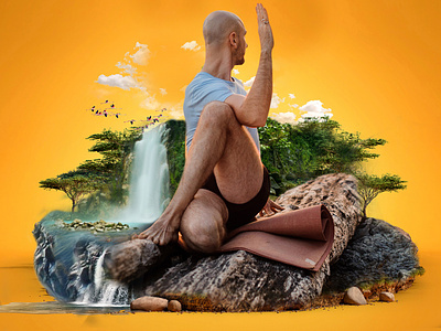 Immersive self exploration techniques! campaign design fitness lifestyle peace photo manipulation spa travel yoga yoga pose