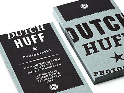Dutch Huff Business Cards business card dutch huff labels letterpress martin duffy photography