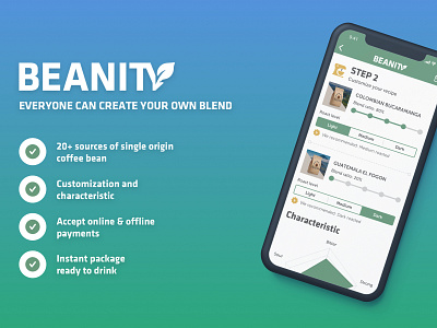 Beanity mobile application brand branding design mobile app mobile design ui ux